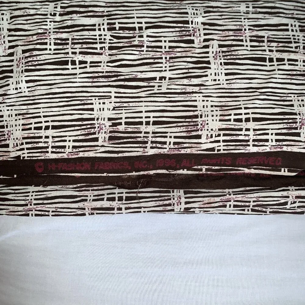 Vintage 90’s Brown Tan Stripe Fabric Cotton 2 5/8 Yards Width 56” Length 96”